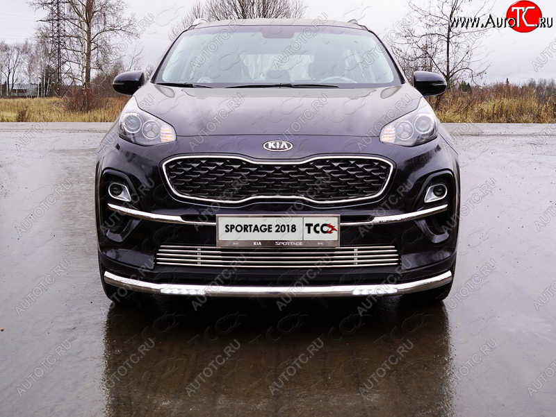 36 299 р. Защита переднего бампера нижняя с ДХО 60,3 мм ТСС Тюнинг  KIA Sportage  4 QL (2018-2022) рестайлинг (нержавейка)  с доставкой в г. Воронеж