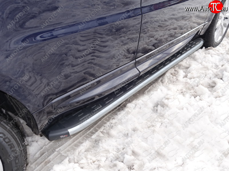 20 599 р. Пороги алюминиевые с пластиковой накладкой ТСС Тюнинг  Land Rover Range Rover Sport  2 L494 (2013-2017) дорестайлинг (серые)  с доставкой в г. Воронеж