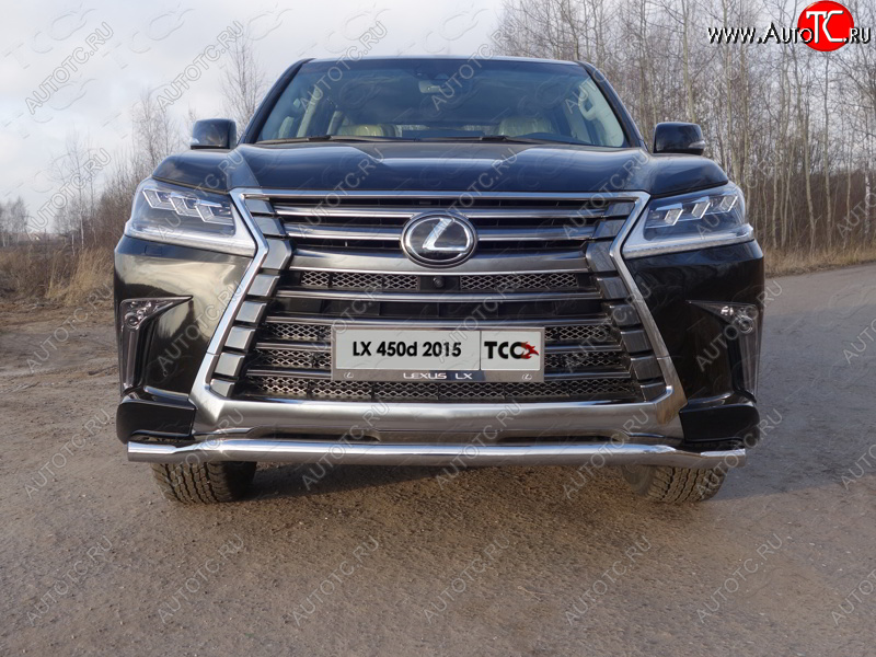 24 999 р. Защита переднего бампера нижняя d60,3 мм ТСС Тюнинг Lexus LX570 J200 2-ой рестайлинг (2015-2022) (нержавейка)  с доставкой в г. Воронеж