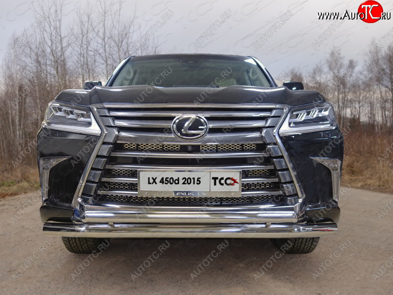34 999 р. Защита передняя нижняя двойная 76,1*50,8 мм кроме F-Sport Тюнинг Lexus LX450d J200 2-ой рестайлинг (2015-2022) (нержавейка)  с доставкой в г. Воронеж