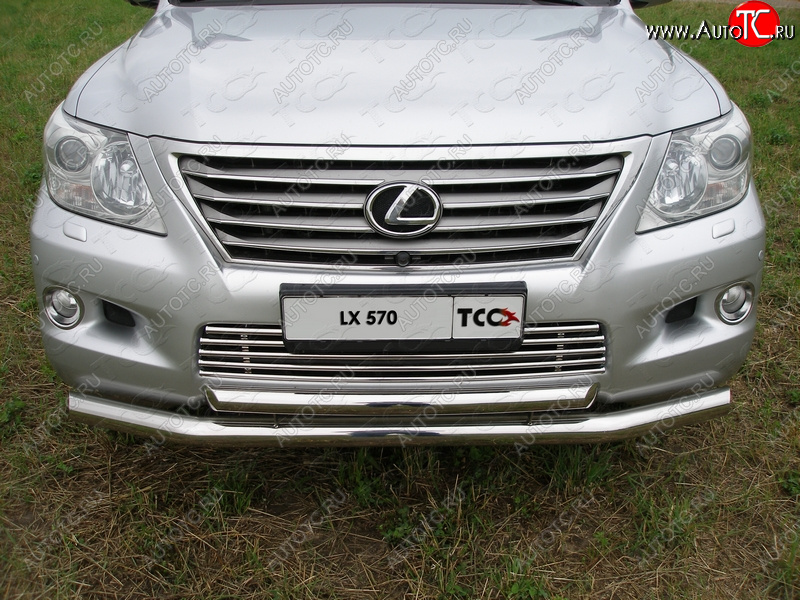 30 899 р. Защита переднего бампера нижняя d76,1*60,3 мм ТСС Тюнинг  Lexus LX570  J200 (2007-2012) дорестайлинг (нержавейка)  с доставкой в г. Воронеж