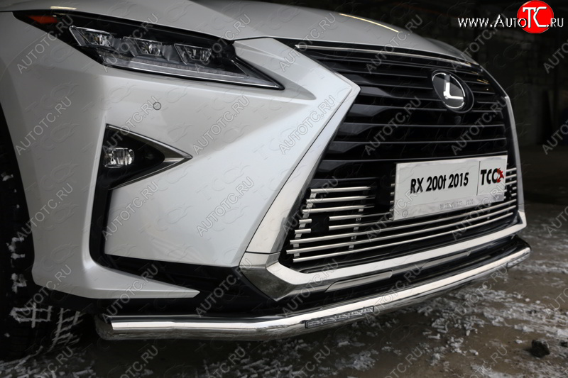 11 749 р. Нижняя декоративная вставка в бампер (кроме F-Sport) ТСС Тюнинг Lexus RX350 AL20 дорестайлинг (2015-2019) (d 12 мм)  с доставкой в г. Воронеж