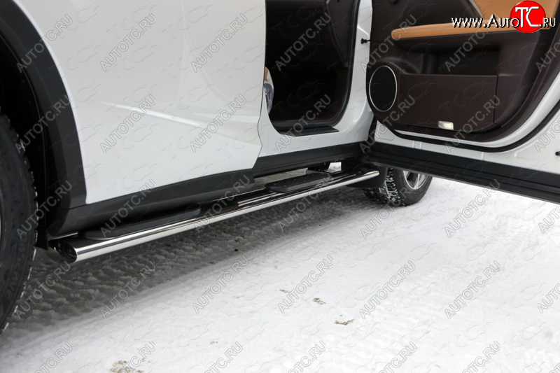 43 949 р. Пороги овальные с накладкой 120х60 мм кроме F-Sport ТСС Тюнинг Lexus RX300 XU30 дорестайлинг (2003-2006) (серые)  с доставкой в г. Воронеж