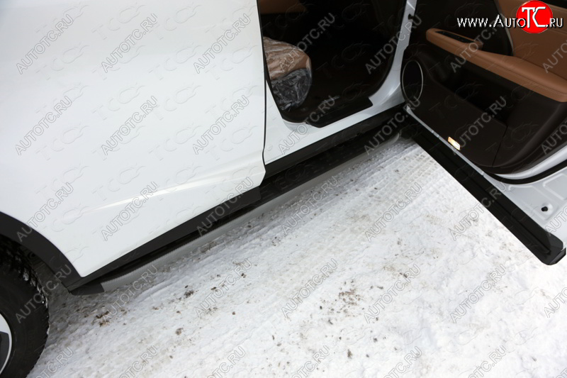 21 999 р.  Пороги алюминиевые с пластиковой накладкой кроме F-Sport, ТСС Тюнинг  Lexus RX  200T - RX450  AL20 (карбон серые)  с доставкой в г. Воронеж