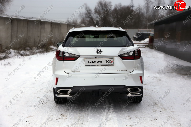 18 999 р. Защита заднего бампера (кроме F-Sport, уголки, d60,3 мм) TCC Lexus RX350 AL20 дорестайлинг (2015-2019)  с доставкой в г. Воронеж