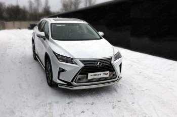 25 499 р. Защита переднего бампера нижняя овальная 75х42 мм ТСС Тюнинг  Lexus RX  200T - RX450H  AL10 (нержавейка)  с доставкой в г. Воронеж. Увеличить фотографию 1