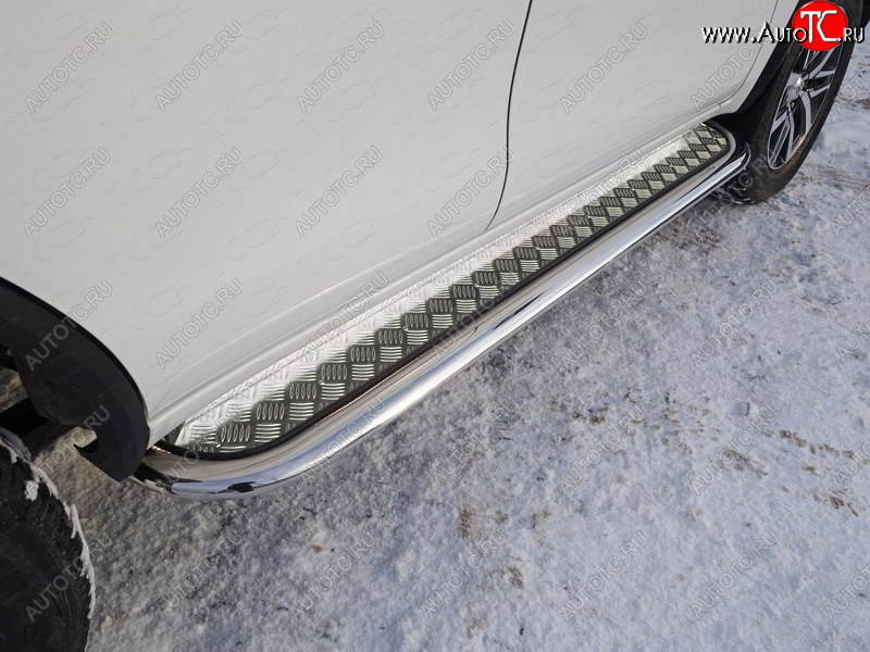 39 599 р. Пороги с площадкой 75х42 мм кроме F-Sport ТСС Тюнинг Lexus RX350 XU30 дорестайлинг (2003-2006) (серые)  с доставкой в г. Воронеж