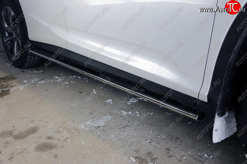 33 999 р. Пороги овальные с накладкой 75х42 мм F-Sport ТСС Тюнинг Lexus RX 200T AL20 дорестайлинг (2015-2017) (серые)  с доставкой в г. Воронеж