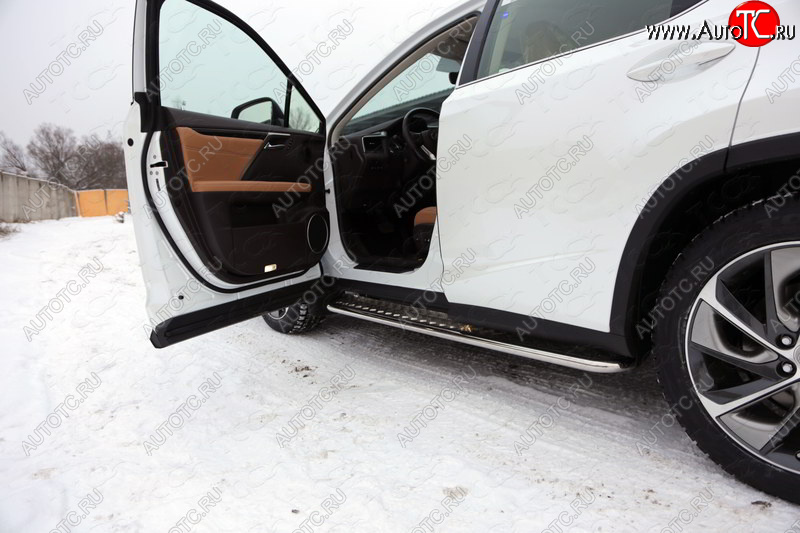 31 999 р. Пороги с площадкой 42,4 мм F-Sport ТСС Тюнинг Lexus RX350 XU30 дорестайлинг (2003-2006) (серые)  с доставкой в г. Воронеж