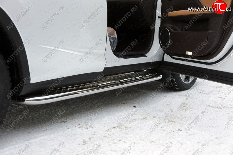 36 999 р. Пороги с площадкой 60,3 мм F-Sport ТСС Тюнинг Lexus RX450H AL10 дорестайлинг (2009-2012) (серые)  с доставкой в г. Воронеж
