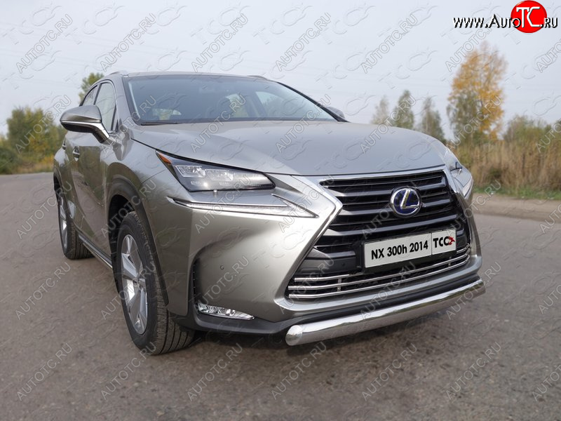 18 999 р. Защита переднего бампера нижняя овальная 75х42 мм ТСС Тюнинг  Lexus NX300h  Z10 (2014-2017) дорестайлинг (нержавейка)  с доставкой в г. Воронеж