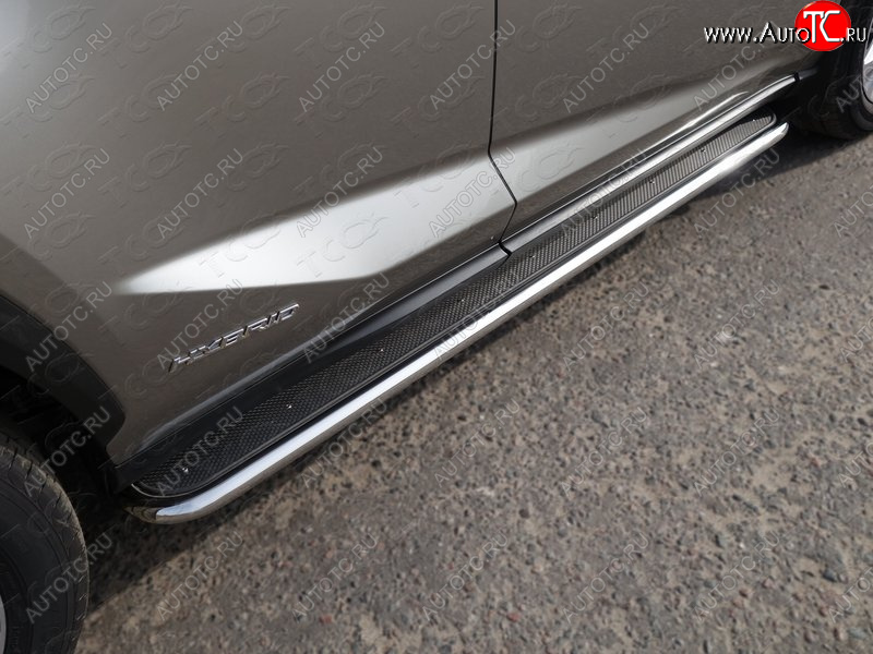 36 999 р. Пороги с площадкой 42,4 мм кроме F-Sport ТСС Тюнинг Lexus NX300h Z10 дорестайлинг (2014-2017) (нержавейка)  с доставкой в г. Воронеж