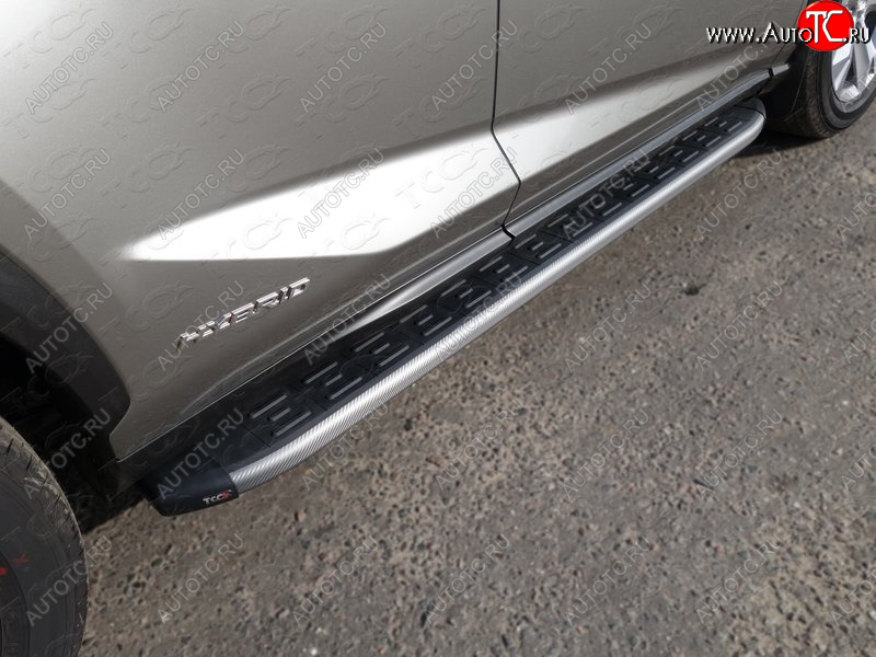 21 999 р. Пороги алюминиевые с пластиковой накладкой кроме F-Sport, ТСС Тюнинг  Lexus NX300h  Z10 (2014-2017) дорестайлинг (карбон серые)  с доставкой в г. Воронеж