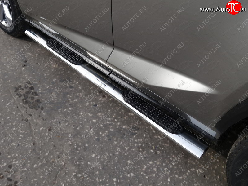 38 799 р. Пороги овальные с накладкой 120х60 мм кроме F-Sport ТСС Тюнинг Lexus NX200 Z10 рестайлинг (2017-2021) (серые)  с доставкой в г. Воронеж