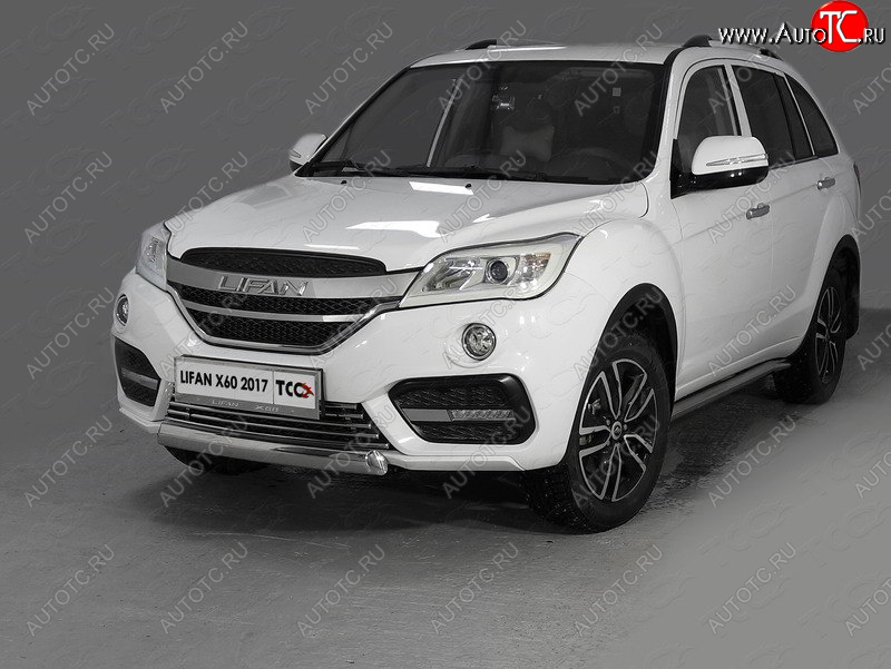 12 749 р. Защита переднего бампера нижняя овальная 75*42 мм ТСС Тюнинг Lifan X60 2-ой рестайлинг (2016-2025) (нержавейка)  с доставкой в г. Воронеж
