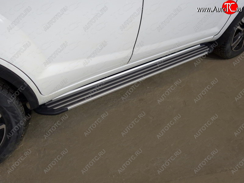 20 599 р. Пороги алюминиевые Slim Line ТСС Тюнинг Lifan X60 2-ой рестайлинг (2016-2025) (Silver)  с доставкой в г. Воронеж