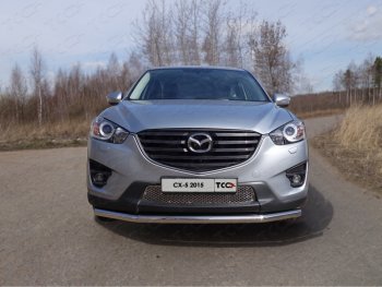 17 649 р. Защита переднего бампера нижняя d60,3 мм ТСС Тюнинг  Mazda CX-5  KE (2015-2017) рестайлинг (нержавейка)  с доставкой в г. Воронеж. Увеличить фотографию 1