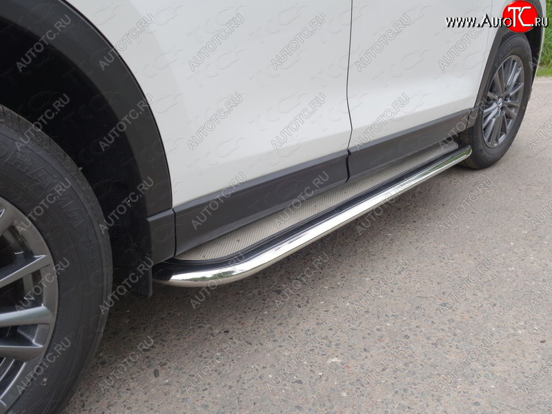 42 999 р. Пороги с площадкой 60,3 мм ТСС Тюнинг Mazda CX-5 KF (2016-2025) (нержавейка)  с доставкой в г. Воронеж