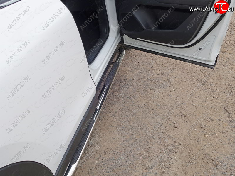 35 999 р. Пороги овальные гнутые с накладкой 75х42 мм Mazda CX-5 KF (2016-2025) (серые)  с доставкой в г. Воронеж