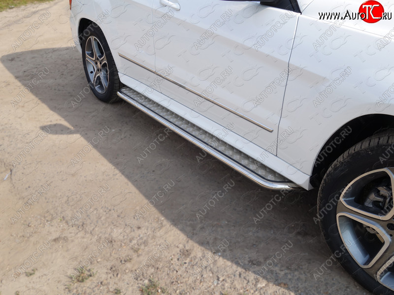 29 999 р. Пороги с площадкой 42,4 мм ТСС Тюнинг Mercedes-Benz GLK class X204 рестайлинг (2012-2015) (серые)  с доставкой в г. Воронеж