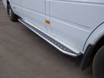 27 849 р. Порог с площадкой, ТСС Тюнинг Mercedes-Benz Sprinter W906 рестайлинг (2014-2018) (с площадкой 42,4 мм)  с доставкой в г. Воронеж. Увеличить фотографию 1