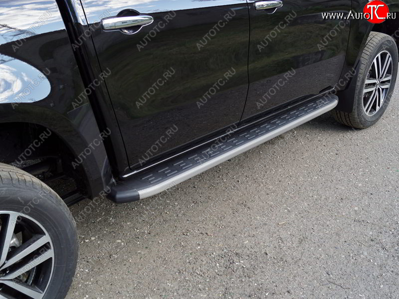 21 999 р. Пороги алюминиевые с пластиковой накладкой ТСС Тюнинг  Mercedes-Benz X class  W470 (2017-2020) (карбон серые)  с доставкой в г. Воронеж