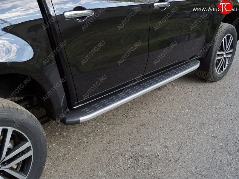 21 999 р. Пороги алюминиевые с пластиковой накладкой, ТСС Тюнинг  Mercedes-Benz X class  W470 (2017-2020) (карбон серебро)  с доставкой в г. Воронеж