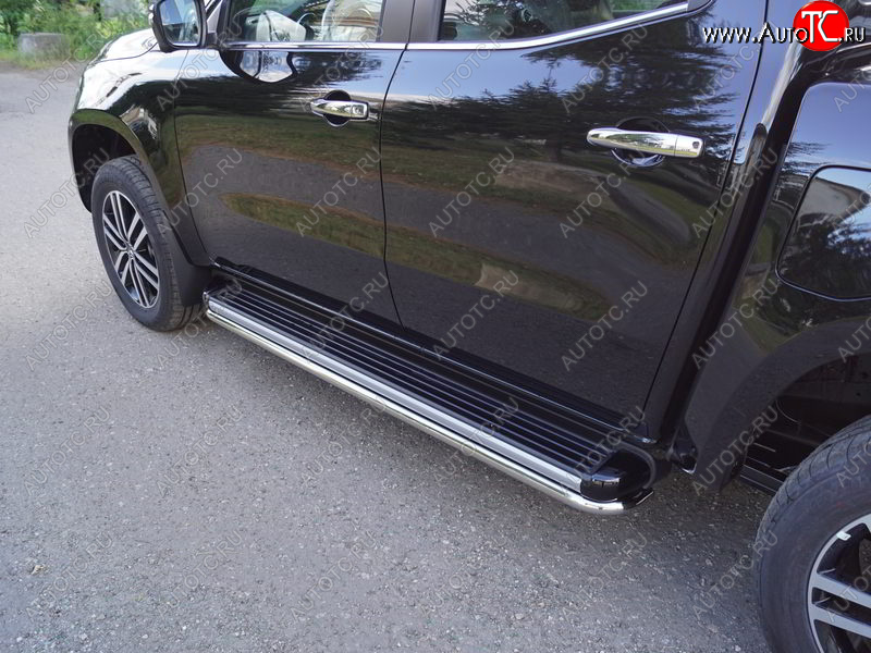 23 549 р. Защита порогов алюминий 42,4 мм, ТСС Тюнинг Mercedes-Benz X class W470 (2017-2020)  с доставкой в г. Воронеж