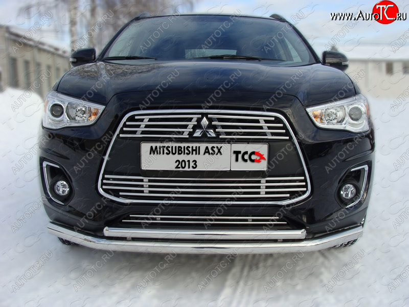 2 899 р. Нижняя декоративная вставка в бампер ТСС Тюнинг Mitsubishi ASX 1-ый рестайлинг (2013-2016) (d 12 мм)  с доставкой в г. Воронеж