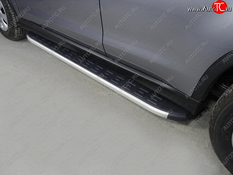 20 599 р. Пороги алюминиевые с пластиковой накладкой ТСС Тюнинг Mitsubishi ASX 1-ый рестайлинг (2013-2016) (серые)  с доставкой в г. Воронеж