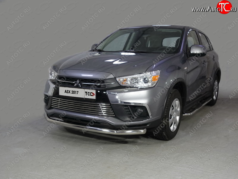18 999 р. Защита переднего бампера нижняя d60,3 мм ТСС Тюнинг Mitsubishi ASX 2-ой рестайлинг (2017-2020) (нержавейка)  с доставкой в г. Воронеж