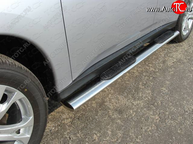 40 799 р. Пороги овальные с накладкой 120х60 мм, ТСС Тюнинг Mitsubishi Outlander GF дорестайлинг (2012-2014) (серые)  с доставкой в г. Воронеж