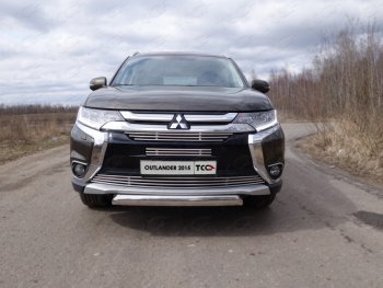 Верхняя декоративная вставка решетки радиатора ТСС Тюнинг Mitsubishi Outlander GF 2-ой рестайлинг (2015-2018) ()