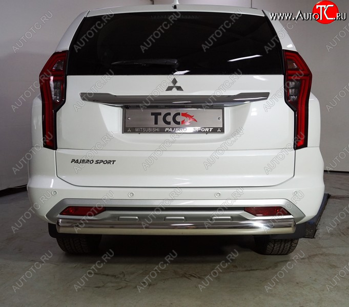 22 999 р. Защита заднего бампера (овальная, d75х42 мм) TCC Mitsubishi Pajero Sport QF рестайлинг (2019-2022)  с доставкой в г. Воронеж
