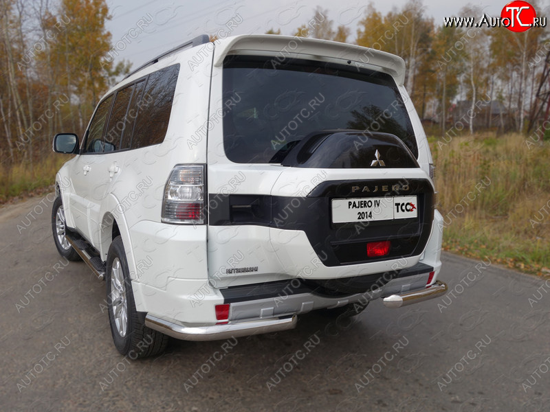 21 999 р. Защита задняя (уголки, нержавейка 76,1 мм) ТСС Тюнинг  Mitsubishi Pajero  4 V90 (2014-2020) 2-ой рестайлинг  с доставкой в г. Воронеж