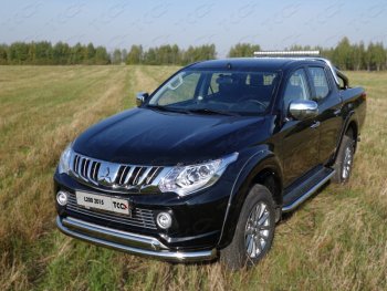 Защита передняя нижняя двойная 76,1*75 мм Тюнинг Mitsubishi L200 5 KK,KL дорестайлинг (2015-2019) ()