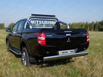 17 899 р. Защита задняя (центральная 120х60 мм) ТСС Тюнинг Mitsubishi L200 5 KK,KL дорестайлинг (2015-2019) (центральная)  с доставкой в г. Воронеж. Увеличить фотографию 1