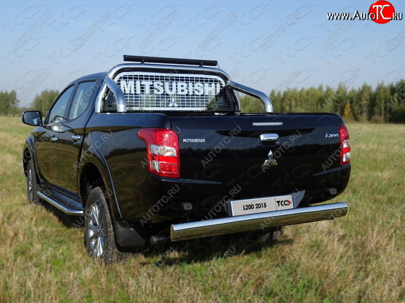 17 899 р. Защита задняя (центральная 120х60 мм) ТСС Тюнинг Mitsubishi L200 5 KK,KL дорестайлинг (2015-2019) (центральная)  с доставкой в г. Воронеж