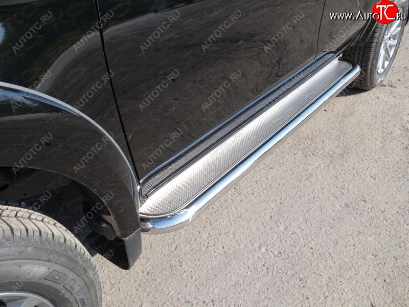 42 999 р. Пороги с площадкой 60,3 мм ТСС Тюнинг Mitsubishi L200 5 KK,KL рестайлинг (2018-2022) (нержавейка)  с доставкой в г. Воронеж