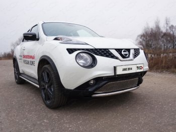 7 349 р. Защита переднего бампера нижняя d42,4 мм ТСС Тюнинг Nissan Juke 1 YF15 рестайлинг (2014-2020) (нержавейка)  с доставкой в г. Воронеж. Увеличить фотографию 1