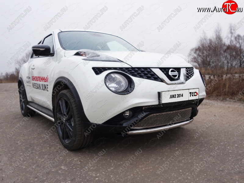 7 349 р. Защита переднего бампера нижняя d42,4 мм ТСС Тюнинг Nissan Juke 1 YF15 рестайлинг (2014-2020) (нержавейка)  с доставкой в г. Воронеж