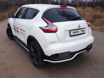 Защита заднего бампера d 42,4 мм ТСС Тюнинг Nissan Juke 1 YF15 рестайлинг (2014-2020) ()