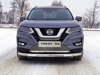 45 999 р. Защита передняя нижняя овальная с ДХО 75х42 мм ТСС Тюнинг  Nissan X-trail  3 T32 (2017-2022) рестайлинг (нержавейка)  с доставкой в г. Воронеж. Увеличить фотографию 1