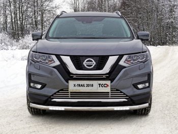 Защита переднего бампера нижняя с ДХО 60,3 мм ТСС Тюнинг Nissan X-trail 3 T32 рестайлинг (2017-2022) ()