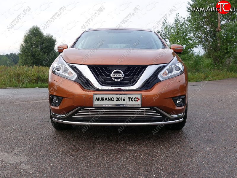 10 299 р. Нижняя декоративная вставка в бампер ТСС Тюнинг  Nissan Murano  3 Z52 (2015-2022) дорестайлинг (d 12 мм)  с доставкой в г. Воронеж