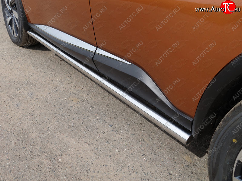 21 599 р. Защита порогов труба d60,3 мм ТСС Тюнинг  Nissan Murano  3 Z52 (2015-2022) дорестайлинг (серые)  с доставкой в г. Воронеж