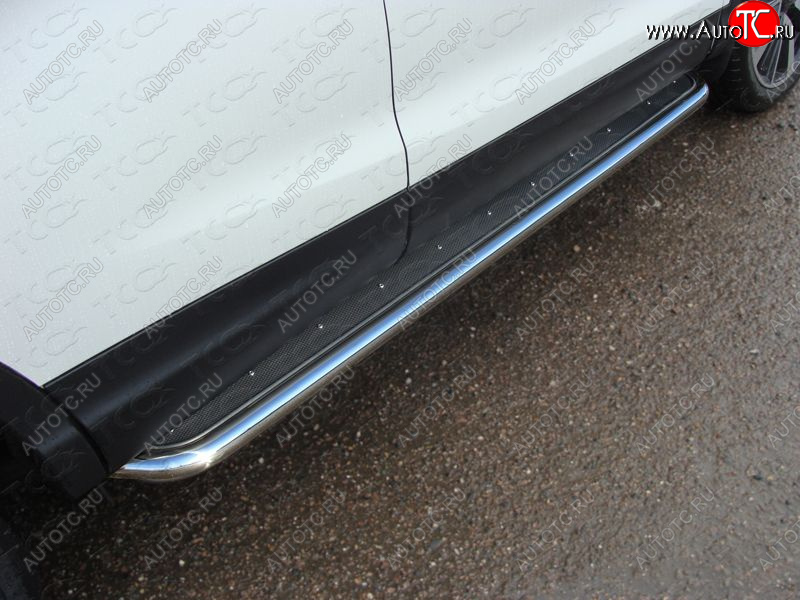 36 999 р. Пороги с площадкой 42,4 мм ТСС Тюнинг Nissan Qashqai 2 J11 дорестайлинг (2013-2019) (нержавейка)  с доставкой в г. Воронеж