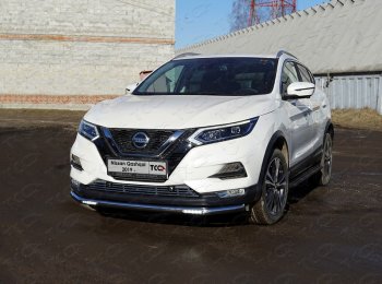 Защита переднего бампера нижняя с ДХО 60,3 мм ТСС Тюнинг Nissan Qashqai 2 J11 рестайлинг (2017-2022) ()