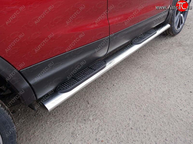 38 799 р. Пороги овальные с накладкой 120х60 мм, ТСС Тюнинг Nissan Qashqai 2 J11 рестайлинг (2017-2022)  с доставкой в г. Воронеж