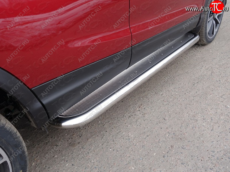 41 749 р. Пороги с площадкой 60,3 мм ТСС Тюнинг Nissan Qashqai 2 J11 рестайлинг (2017-2022) (нержавейка)  с доставкой в г. Воронеж